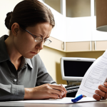 A person (30s-40s) looking intently at a medical lab report in their hand, their expression conveying a mix of contemplation and slight concern. The background subtly hints at a modern, busy lifestyle, perhaps with a half-empty coffee cup or a laptop in the periphery, but not as the central focus. The lighting is soft, reflecting a moment of quiet introspection about health. Realistic photography style, capturing an intimate, candid moment. --ar 16:9 --v